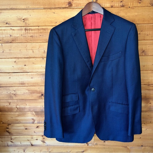 *As-is* $649 Suitsupply 42R Sienna navy birdseye suit jacket 100% Wool VBC - Picture 3 of 15